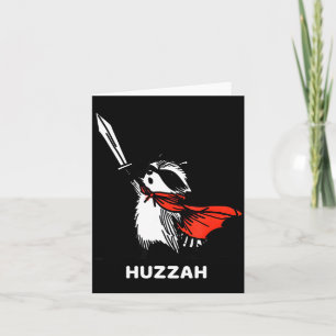 Hurra Waschbär Ritter Lustiges Schwert Meme Zitat Karte