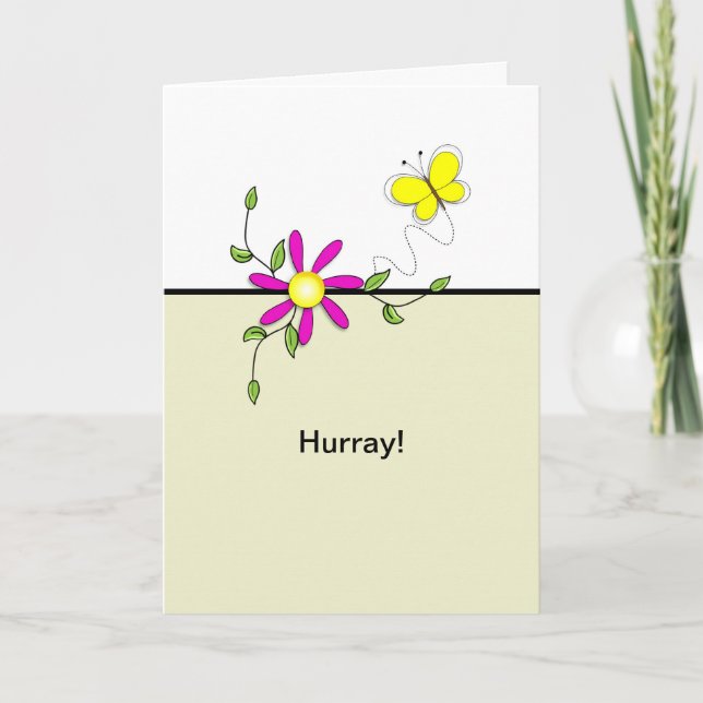 Hurray-Last-Runde der Chemo-Butterfly-Blume Karte (Vorderseite)