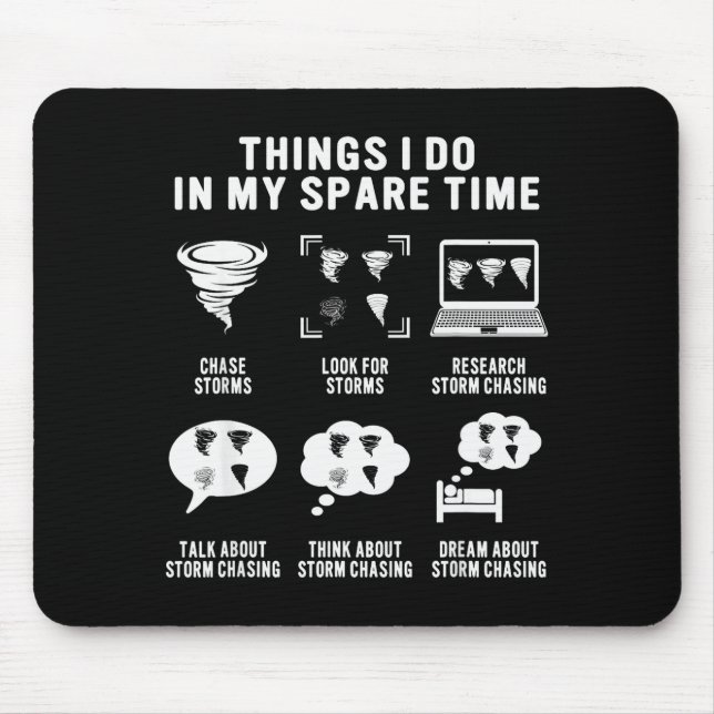 Hurricane Chasing Chaser Tornado Hunter Meteorolog Mousepad (Vorne)