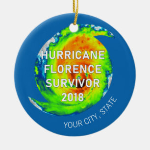 HURRICANE FLORENCE ÜBERLEBEN Stadt und Staat Keramik Ornament