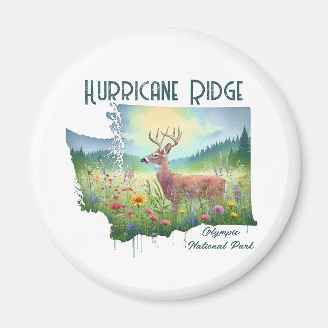 Hurricane Ridge Nationalpark Souvenir Geschenk Magnet (Vorne)