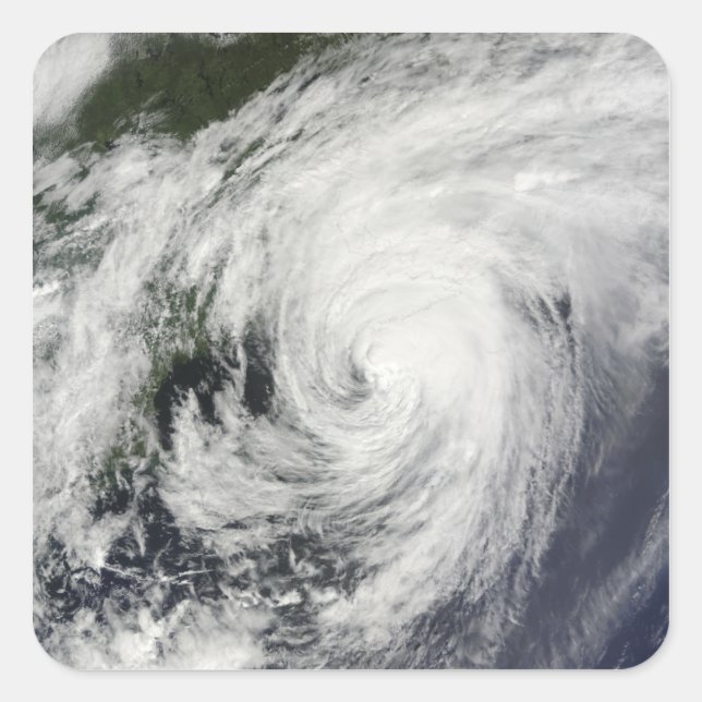 Hurrikan Bill über Nova Scotia Quadratischer Aufkleber (Vorderseite)