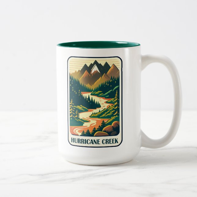 Hurrikan Creek Arkansas Colors Zweifarbige Tasse (Rechts)