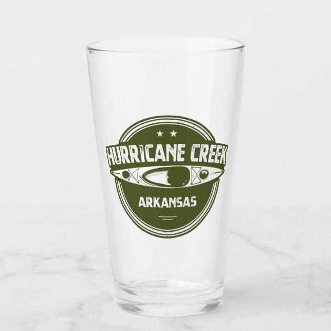 Hurrikan Creek Arkansas Kayaking Glas (Vorderseite)