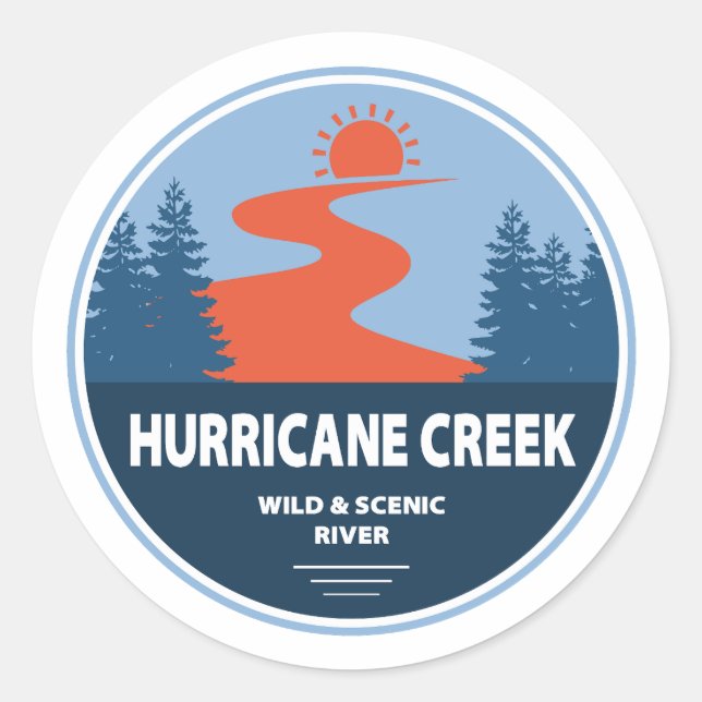 Hurrikan Creek Wild und Landschaftlicher Fluss Ark Runder Aufkleber (Vorderseite)