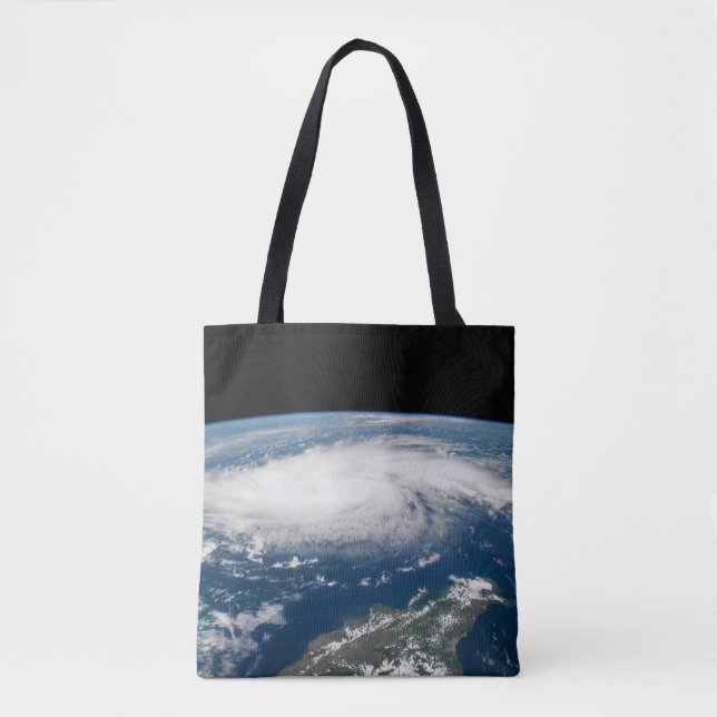 Hurrikan Dorian über dem Atlantischen Ozean. Tasche (Vorderseite)