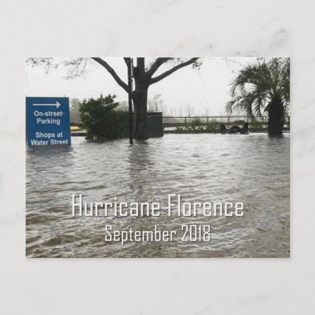 Hurrikan Florence Wilmington NC Postkarte (Vorderseite)