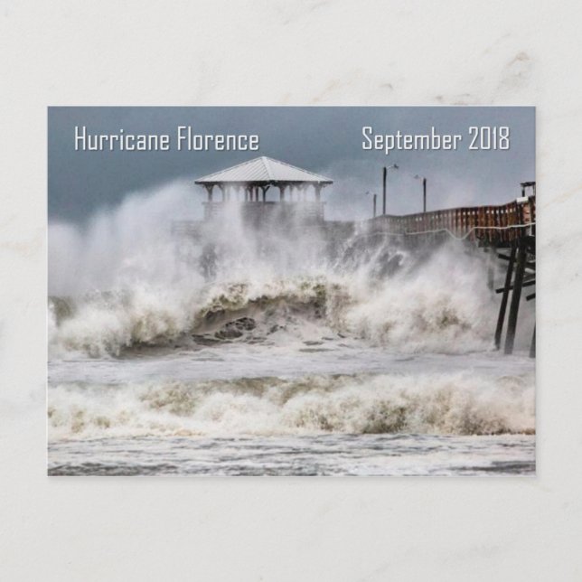 Hurrikan Florenz, North Carolina Postkarte (Vorderseite)