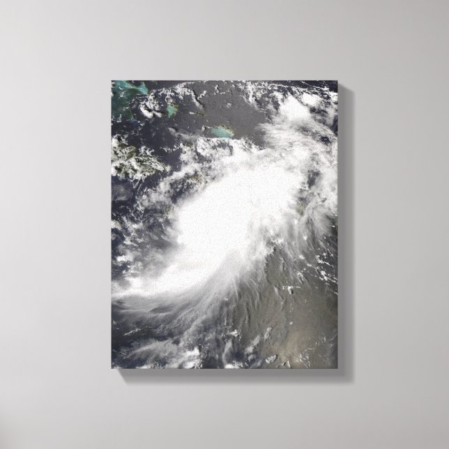 Hurrikan Gustav über Hispaniola Leinwanddruck (Vorderseite)