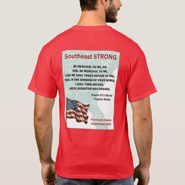 Hurrikan Helene Red Organisation Volunteer T-Shirt (Rückseite)