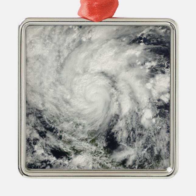 Hurrikan Ida über Nicaragua Ornament Aus Metall (Vorne)