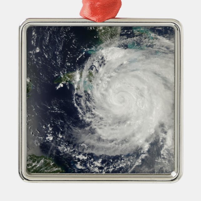 Hurrikan Ike über Kuba, Jamaika und den Baham Silbernes Ornament (Vorne)