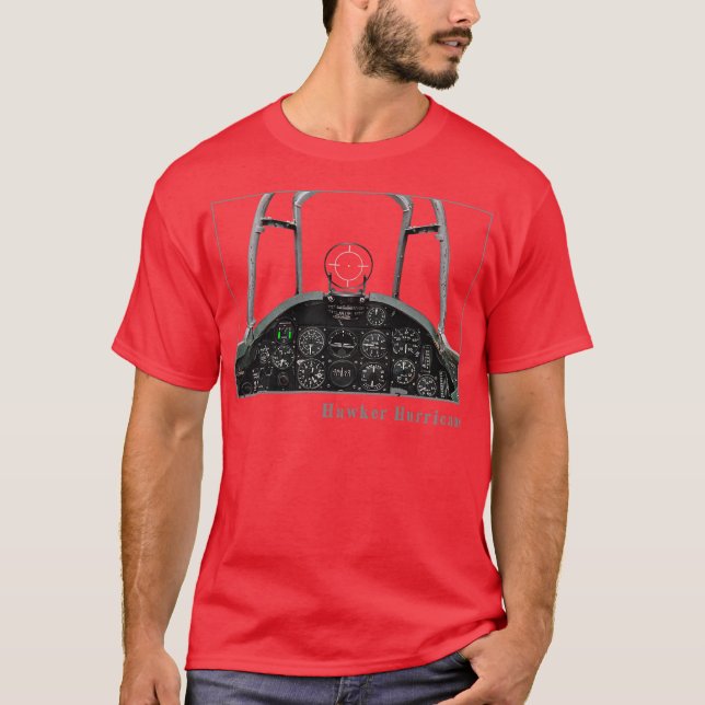 Hurrikan-Kampfflugzeug WW2 von Cockpit Instruments T-Shirt (Vorderseite)
