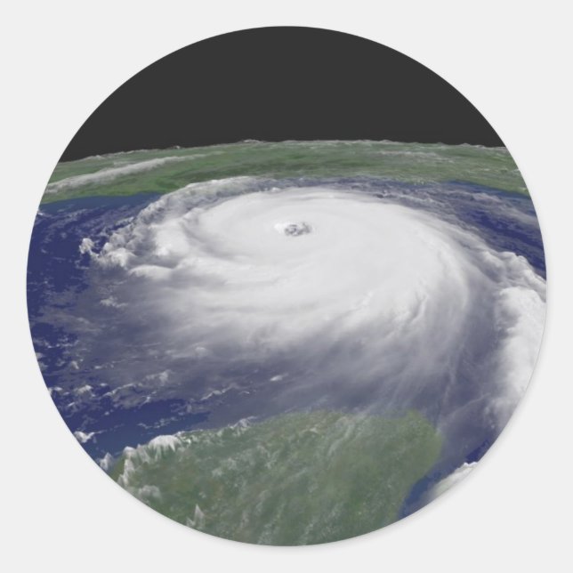 Hurrikan Katrina Satellitenbild Runder Aufkleber (Vorderseite)
