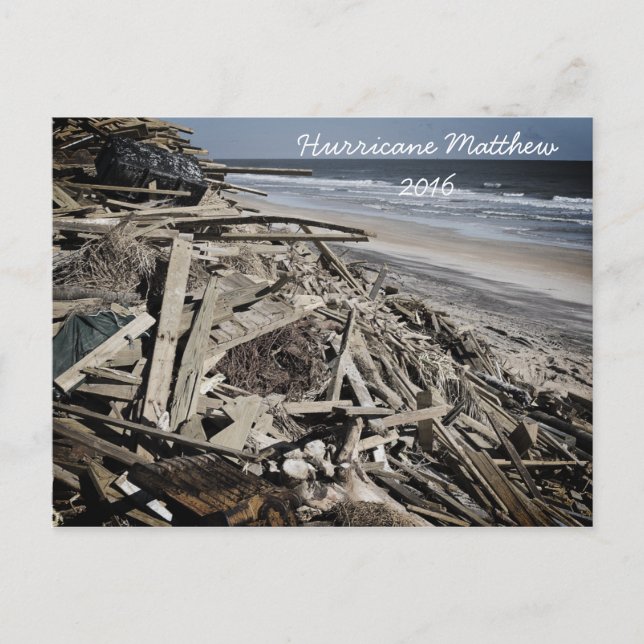 Hurrikan Matthew 2016 Florida Beach Coastline Postkarte (Vorderseite)