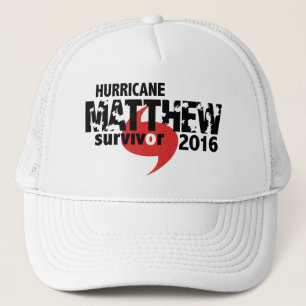 Hurrikan-Matthew-Überlebender im Oktober 2016 Truckerkappe