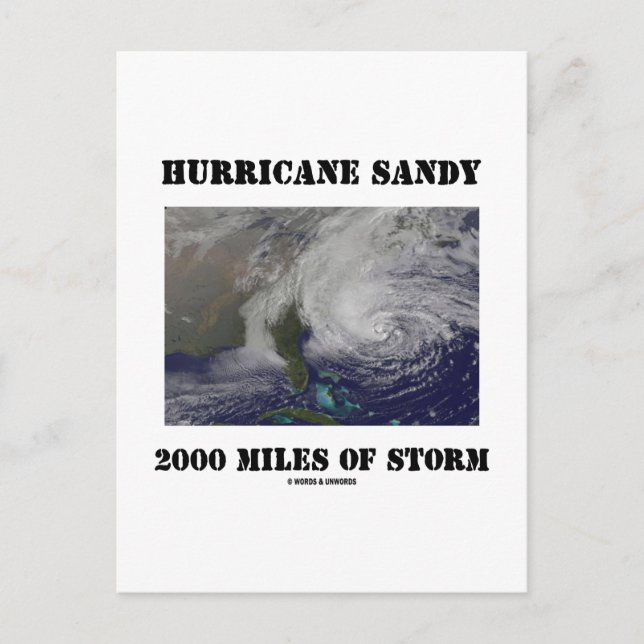 Hurrikan Sandy 2000 Meilen Sturm Postkarte (Vorderseite)
