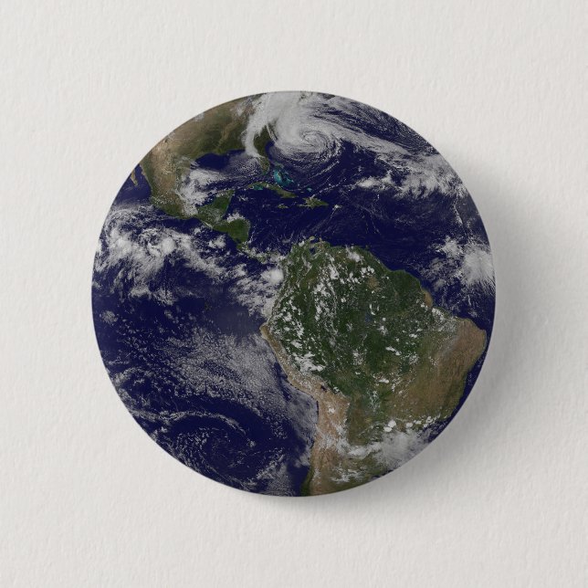 Hurrikan Sandy an der Ostküste der USA. 2 Button (Vorderseite)