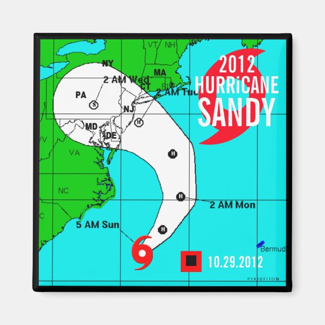 Hurrikan Sandy Track Magnet 2 (Vorne)