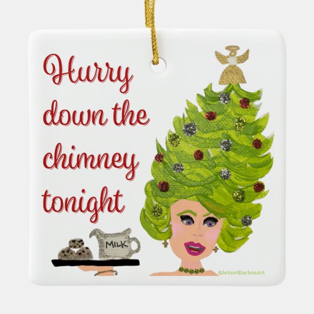 Hurry Down the Chimney Christmas Hair Ornament (Vorderseite)