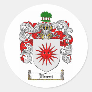 HURST FAMILIENWAPPEN - HURST WAPPEN RUNDER AUFKLEBER