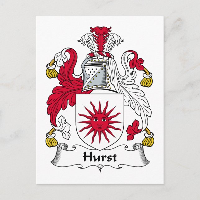Hurst Familienwappen Postkarte (Vorderseite)