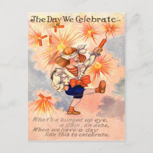 Hurt Eye Boy Feuerwerk Explosion Postkarte