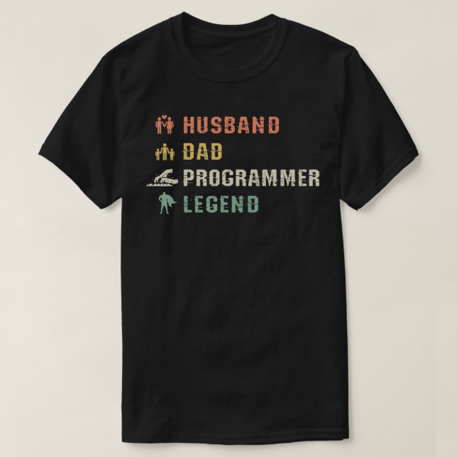 Hus Vater ProgrammerVathers Day Computer Coder T-Shirt (Design vorne)
