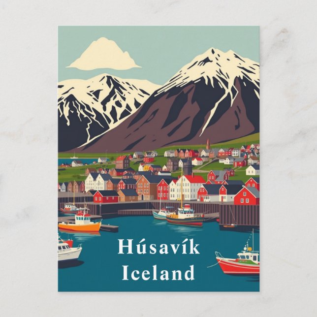 Húsavík, Island Boats Art Postkarte (Vorderseite)