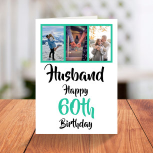 Husband 60. Geburtstag Moderne Foto Collage Card Karte