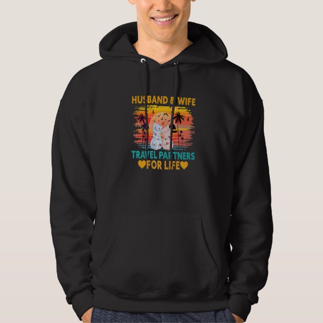 Husband And Wife Travel Partners For Life Funny Ca Hoodie (Vorderseite)