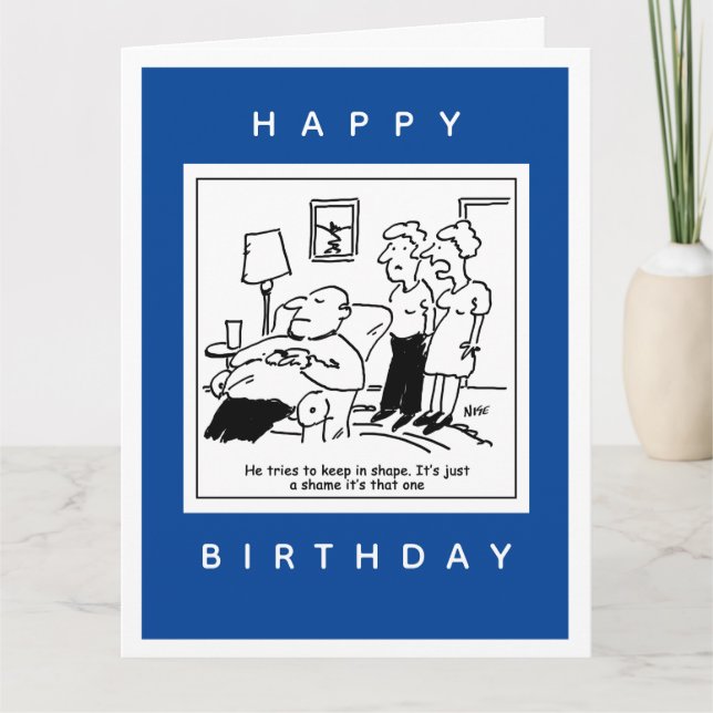 Husband behalte gerne in Form Cartoon Karte (Vorderseite)