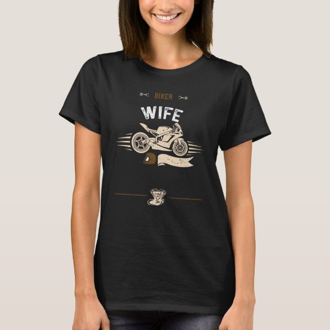 Husband Biker Wife Motorcycle Sayings T-Shirt (Vorderseite)