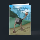 Husband Birthday Card - Cartoon Ostrich - Digital Karte<br><div class="desc">Husband Birthday Card - Cartoon Ostrich - Digital Painting</div>