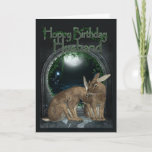 Husband Birthday Card - Hoppy Birthday With Rabbit Karte<br><div class="desc">Husband Birthday Card - Hoppy Birthday With Rabbit</div>