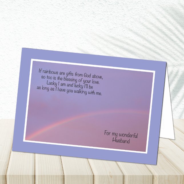 Husband Birthday Christlich Rainbow Gedicht Karte (Von Creator hochgeladen)