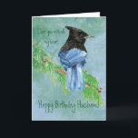Husband Birthday Liebe my Heart Stellar Jay Bird Karte<br><div class="desc">Birthday Liebe mit meiner ganzen Heart Watercolor Stellar Jay Bird Art auch bekannt als die lang gezapfte Jay,  Jay und Pine Jay.</div>
