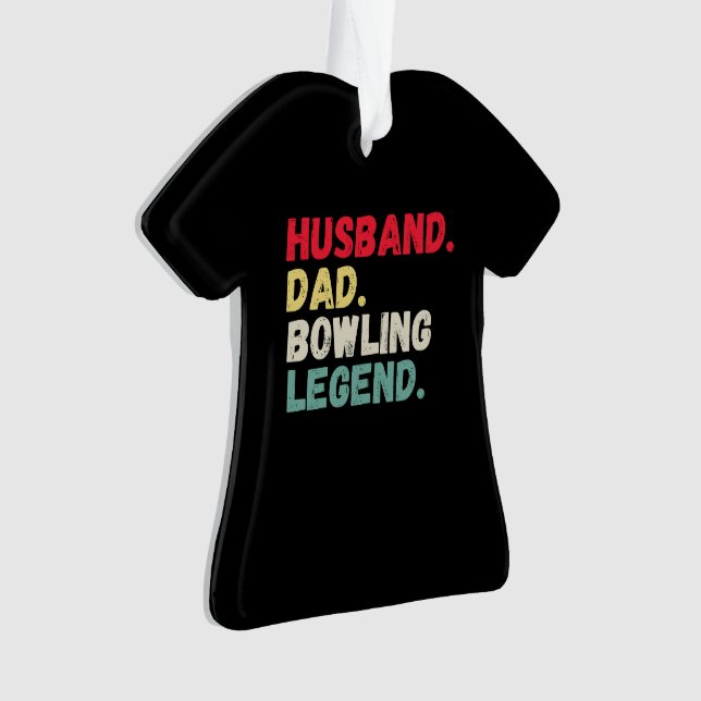 Husband dad Bowling Legende Weihnachten 10 Button  Ornament (Vorderseite)