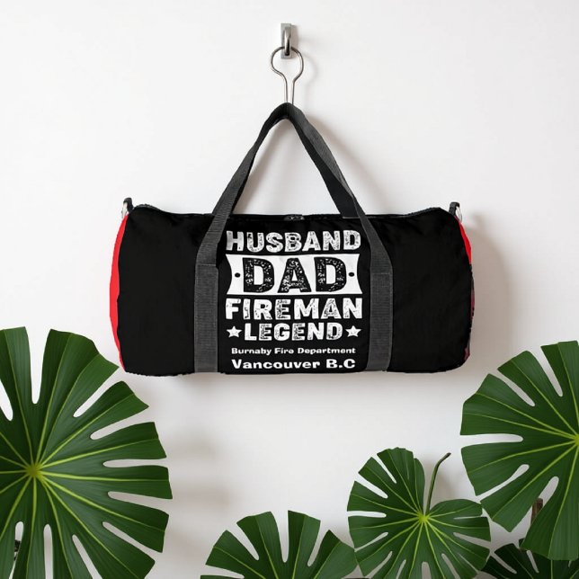 Husband Dad Fireman Legend Pride Duffle Bag (Von Creator hochgeladen)