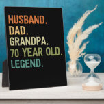 Husband dad grandpa 70 year old 70th birthday gift fotoplatte<br><div class="desc">Husband dad grandpa 70 year old men birthday outfits for dad and grandpa from grandkids kids son daughter wife</div>