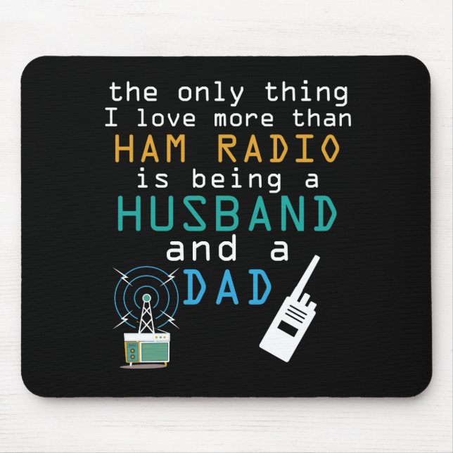 Husband Dad Ham Radio Fathers Day  Amateur Men Mousepad (Vorne)