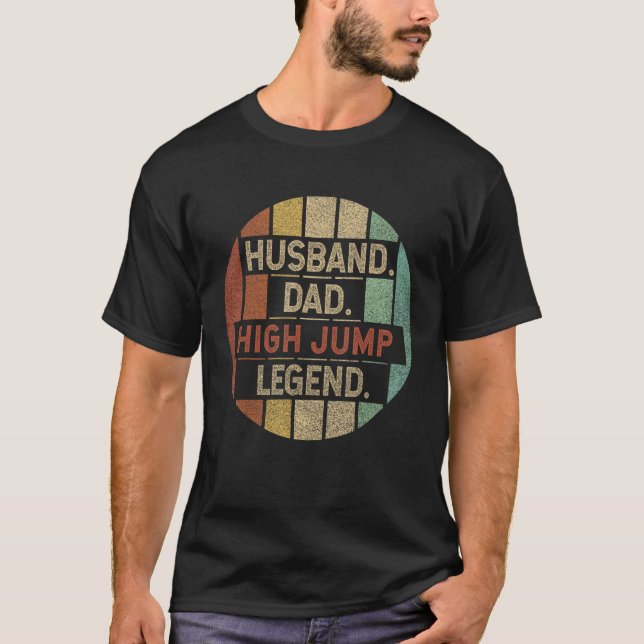 Husband Dad High Jump Legend Vintage T-Shirt (Vorderseite)