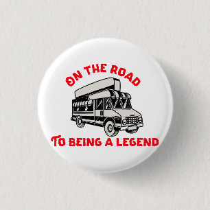 Husband dad trucker legend button