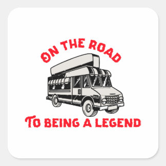 Husband dad trucker legend quadratischer aufkleber