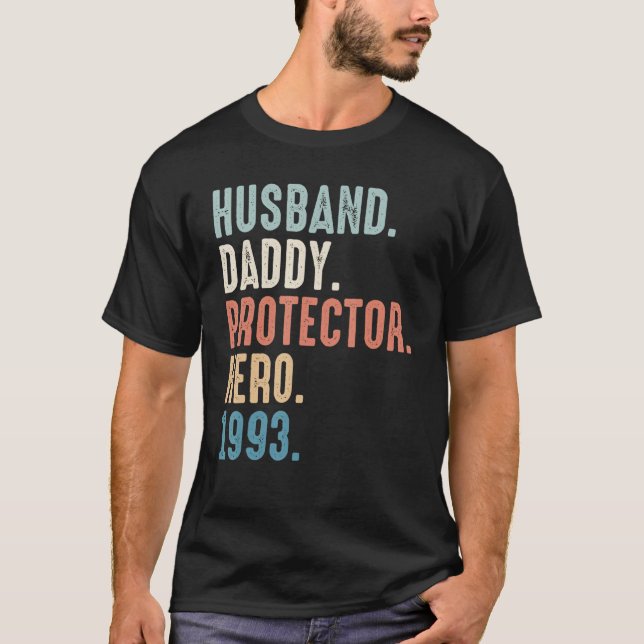 Husband Daddy Protector Hero Bester Vater seit 199 T-Shirt (Vorderseite)