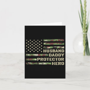 Husband Daddy Protector Hero Fathers Day Camouflag Karte