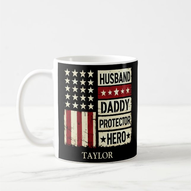 Husband Daddy Protector Hero Kaffeetasse (Links)