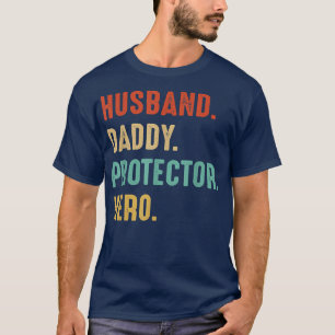 HUSBAND DADDY PROTECTOR HERO Vater Pater Funny Fat T-Shirt