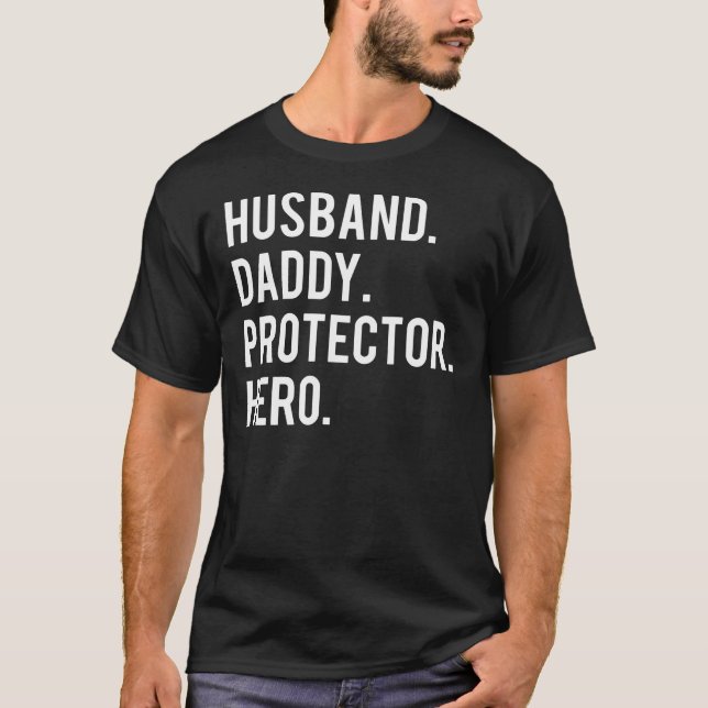 Husband-Daddy-Schutzhelden T Shirt cooler Vater d (Vorderseite)