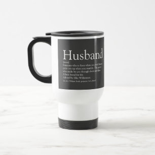 Husband Definition Moderner grauer Typografischer Reisebecher